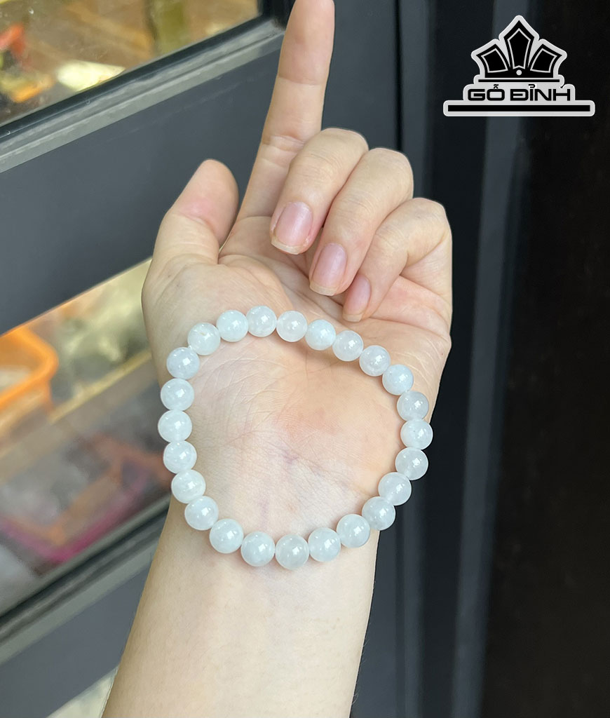 Vòng Tay Đá Cẩm Thạch  Đường Kính Hạt 7.6(mm)
