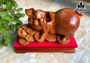 Tượng Heo Gỗ Hương Cao 25 Ngang 36 Sâu 17 (cm)