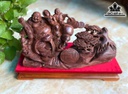 Tượng Phật Di Lặc Nhị Phúc Gỗ Trắc Cao 26 Ngang 37 Sâu 16 (cm)