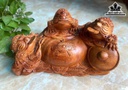 Tượng Tam Cóc Ngậm Tiền Gỗ Hương Cao 26 Ngang 50 Sâu 28 (cm)