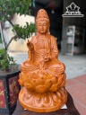 Tượng Quán Thế Âm Bồ Tát Gỗ Hương Cao 62 Ngang 34 Sâu 34 (cm)