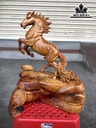 Tượng Ngựa Phong Thủy (Nhất Mã Phi Thiên) Gỗ Hương Cao 35 Ngang 29 Sâu 12 (cm)