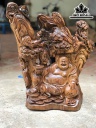 Tượng Phật Di Lặc Gỗ Bách Xanh Cao 50 Ngang 35 Sâu 16 (cm)