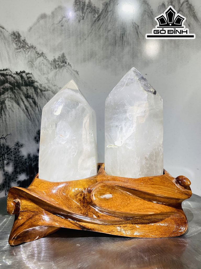 Tinh Thể Đá Thạch Anh Trắng Cao 12 Ngang 8 Sâu 39,6 (cm) 3kg