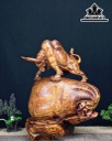 Tượng Bò Tót Gỗ Cẩm Cao 41 Ngang 32 Sâu 19 (cm)