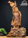 Tượng Đạt Ma Khất Thực Gỗ Hương Cao 93 Ngang 48 Sâu 24 (cm)