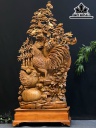 Tượng Gia Đình Gà Gỗ Hương Cao 162 Ngang 78 Sâu 35 (cm)