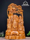 Tượng Phúc Lộc Thọ (Tam Đa) Gỗ Ngọc Am Cao 90 Ngang 51 Sâu 24 (cm)