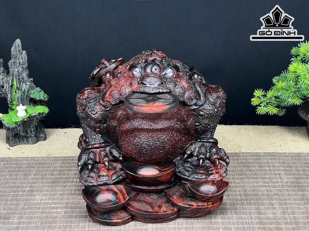 Tượng Thiềm Thừ Gỗ Trắc Cao 19 Ngang 31 Sâu 21 (cm)