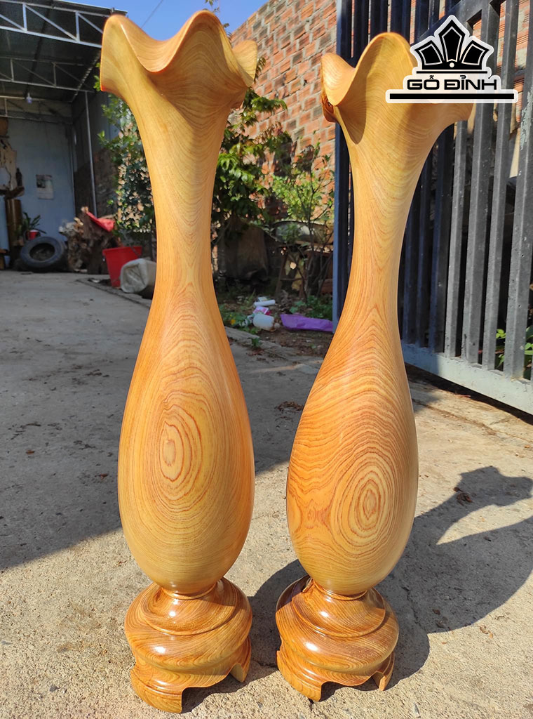 Cặp Tỳ Bà Gỗ Pơ Mu Cao 46 Đường Kính 12 (cm)