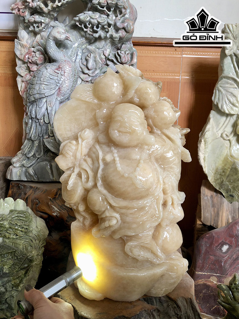 Tượng Di Lặc Đá Serpentine Cao 47 Ngang 30 Sâu 20 (cm) 23kg