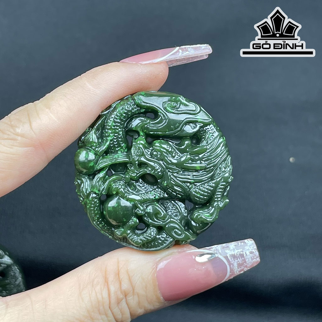 Rồng Đá Ngọc Bích (Nephrite Jade) Cao 4,3 (cm)