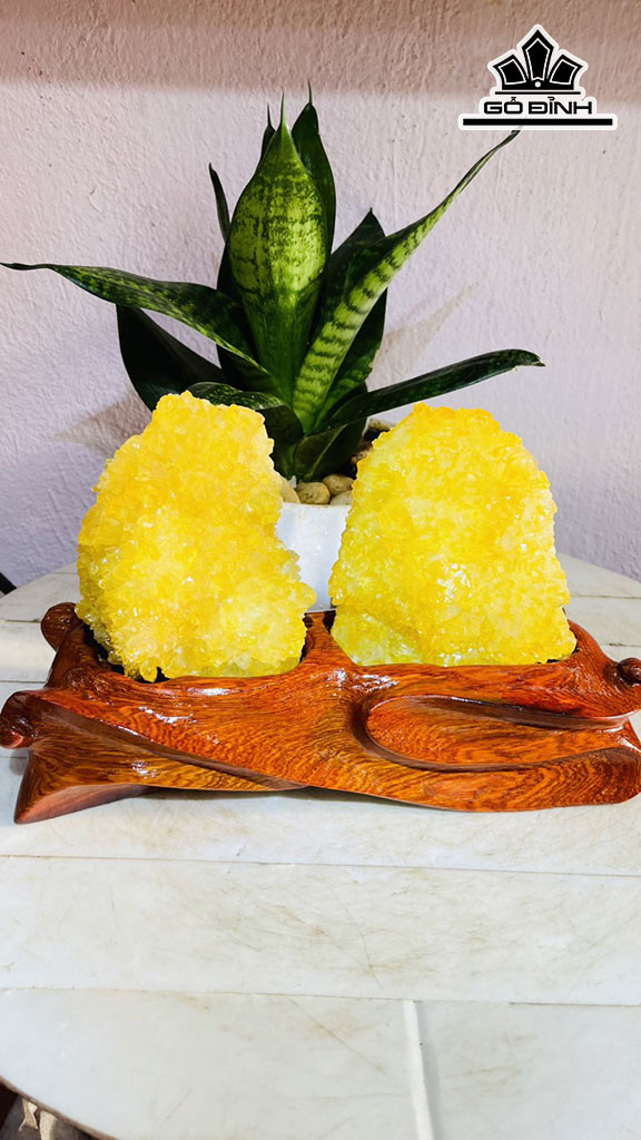 Tinh Thể Đá Thạch Anh Vàng Cao 16 Ngang 18 (cm) 1,5kg