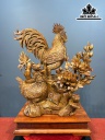 Tượng Gia Đình Gà Gỗ Hương Cao 69 Ngang 58 Sâu 33 (cm)