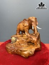 Tượng Voi Gỗ Hương Cao 29 Ngang 33 Sâu 28 (cm)
