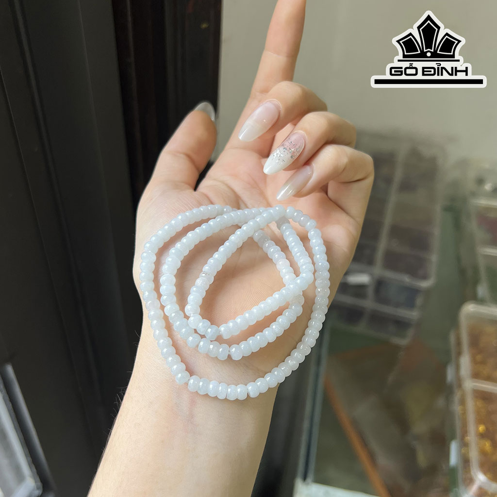 Chuỗi Đá Bạch Ngọc Đường Kính Hạt 5 (mm)