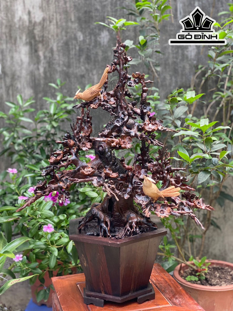 Chậu Hoa Mai Gỗ Trắc Cao 74 Ngang 55 Sâu 45 (cm)