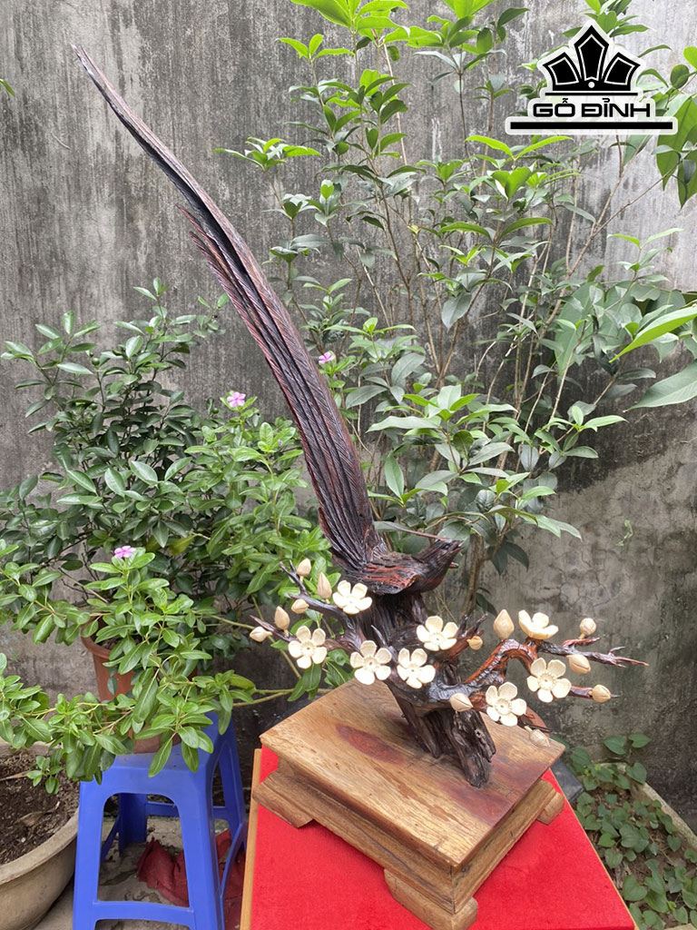 Tượng Chim Gỗ Trắc Cao 76 Ngang 70 Sâu 25 (cm)