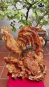Tượng Gia Đình Gà Gỗ Hương Cao 56 Ngang 52 Sâu 25 (cm)