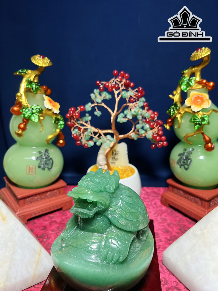 Long Quy Đá Thạch Anh Xanh Cao 12 Ngang 11(cm) 2kg