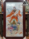 Tranh Thần Tài Gốm Tàu Cao 126 Rộng 70 (cm)