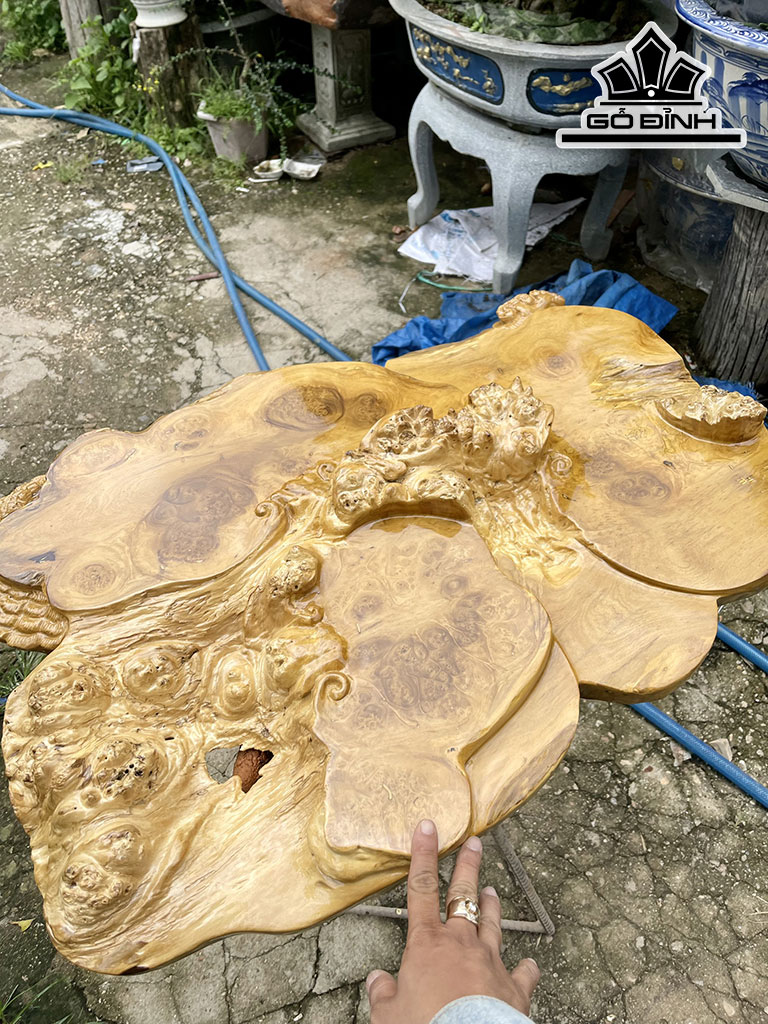 Khay Trà Gỗ Nu Dổi Ngang 82 Rộng 55 Dày 11 (cm)
