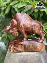 Tượng Bò Tót Gỗ Cẩm Cao 23 Ngang 26 Sâu 16 (cm)
