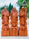 Tượng Phúc Lộc Thọ ( Tam Đa) Gỗ Hương Cao 60 Ngang 17 Sâu 14 (cm)