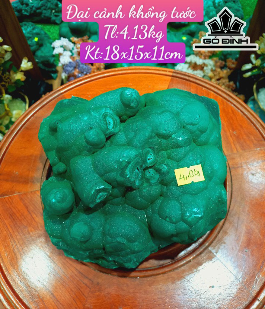 Tác Phẩm Đá Malachite Cao 18 Ngang 15 (cm)4,13kg