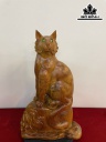 Tượng Mèo Gỗ Hương Cao 51 Ngang 34 Sâu 16 (cm)