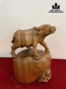 Tượng Trâu Gỗ Ngọc Am Cao 34 Ngang 26 Sâu 18 (cm)