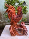 Tượng Gà Trống Gỗ Cẩm Cao 43 Ngang 28 Sâu 16 (cm)