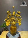 Bình Hoa Sen Gỗ Cẩm Vàng 21 Bông Cao 95 Ngang 60 Sâu 45 (cm)