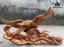 Tượng Đại Bàng Săn Mồi Gỗ Hương Cao 68 Ngang 106 Sâu 43 (cm)