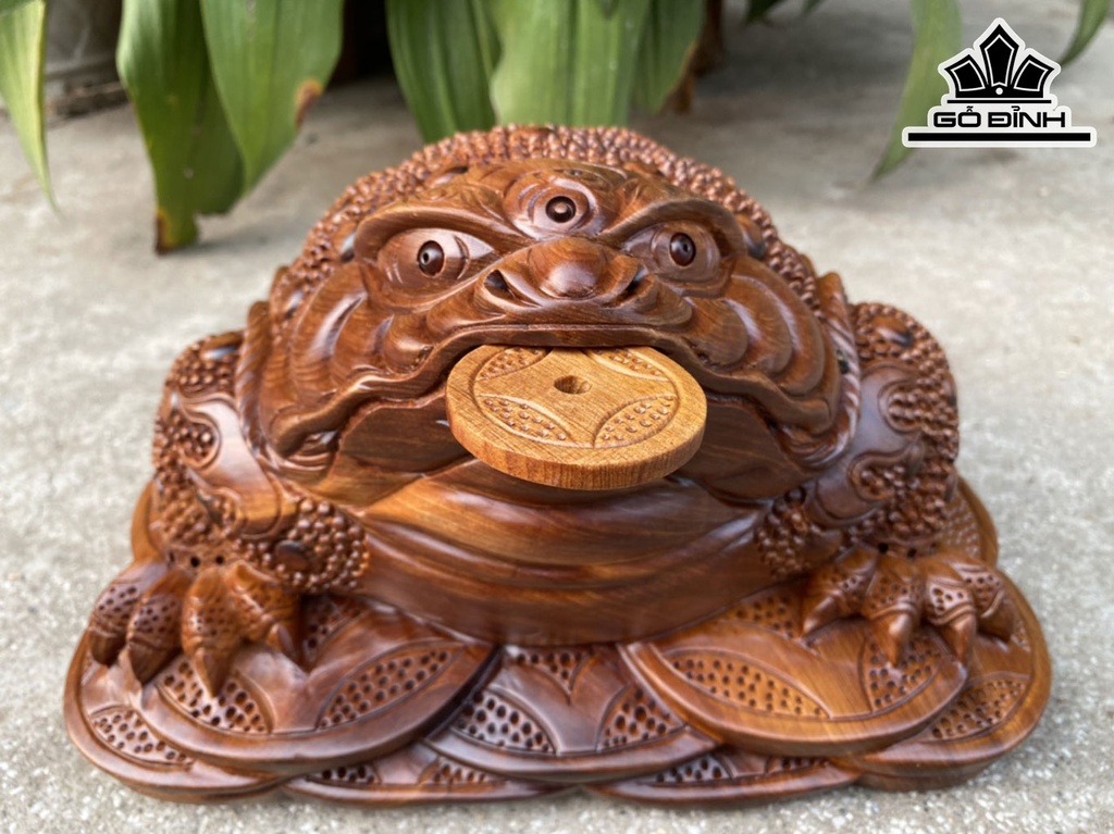 Tượng Thiềm Thừ Gỗ Ngọc Am Cao 17 Ngang 27 Sâu 22 (cm)
