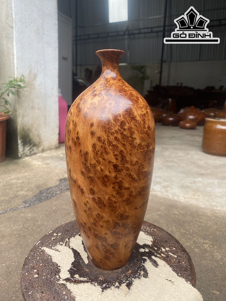 Bình Đứng Gỗ Nu Ngọc Am Cao 26 Đường Kính 11 (cm)