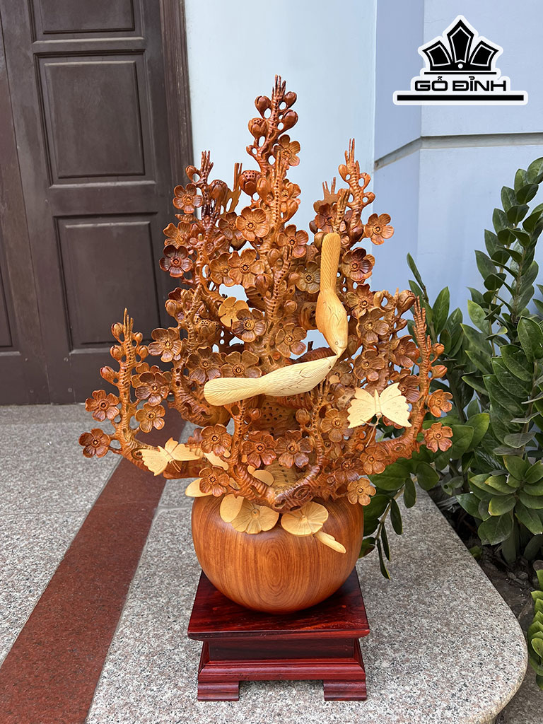 Bình Hoa Gỗ Hương Cao 79 Ngang 51 Sâu 30 (cm)