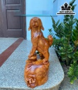Tượng Chó Gỗ Hương Cao 50 Ngang 25 Sâu 24 (cm)