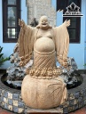Tượng Phật Di Lặc Nghênh Hỷ Gỗ Ngọc Am Cao 86 Ngang 47 Sâu 22 (cm)