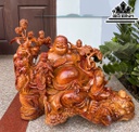 Tượng Phật Di Lặc Ngũ Phúc Gỗ Hương Cao 51 Ngang 62 Sâu 37 (cm)