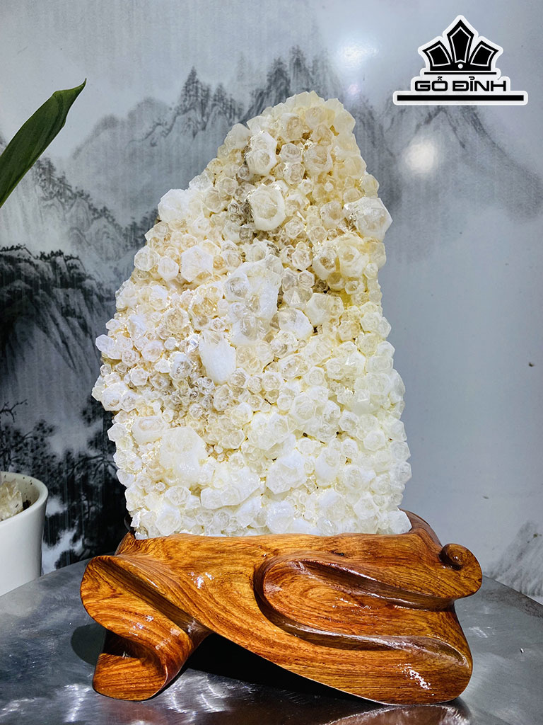 Tinh Thể Đá Thạch Anh Trắng Cao 30 Ngang 19 (cm) 3,4kg