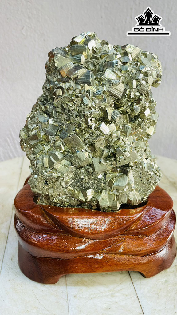 Vàng Găm Tinh Thể Đá Pyrite Cao 19 Ngang 12 (cm) 3,4kg
