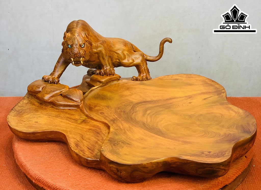 Khay Trà Sơn Lâm Gỗ Hương Cao 26 Ngang 60 Sâu 46 (cm)