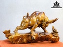 Tượng Bò Tót Gỗ Cẩm Cao 34 Ngang 68 Sâu 23 (cm)
