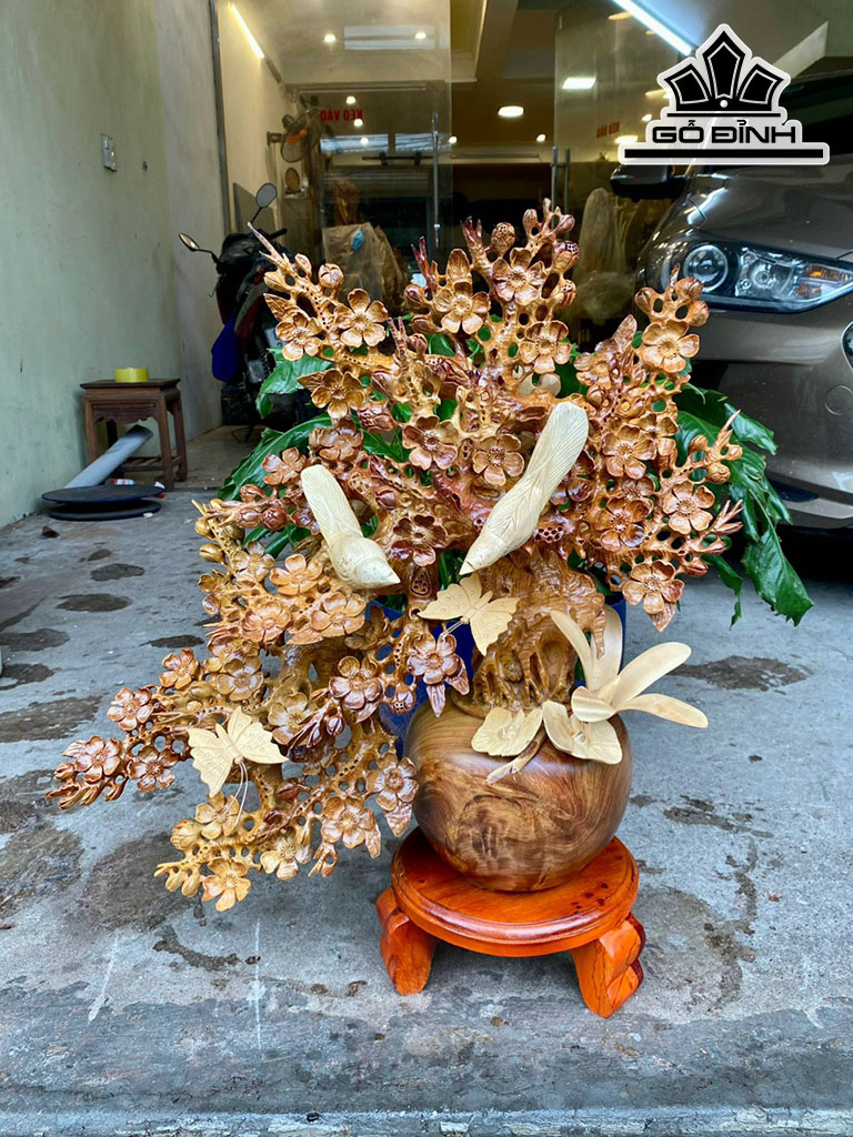 Bình Hoa Gỗ Hương Cao 65 Ngang 55 Sâu 22 (cm)