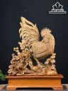 Tượng Gà Trống Gỗ Ngọc Am Cao 71 Ngang 52 Sâu 23 (cm)