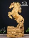 Tượng Ngựa Phong Thủy (Nhất Mã Phi Thiên) Gỗ Xá Xị Cao 71 Ngang 35 Sâu 20 (cm)