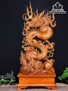 Tượng Nhất Long Gỗ Ngọc Am Cao 97 Ngang 42 Sâu 18 (cm)