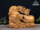 Tượng Phật Di Lặc Gỗ Ngọc Am Cao 35 Ngang 43 Sâu 15 (cm)