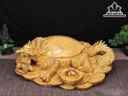 Tượng Long Quy Gỗ Nu Kháo Cao 15 Ngang 47 Sâu 33 (cm)